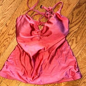 Swimsuit top in small that’s shimmery rose pink!
